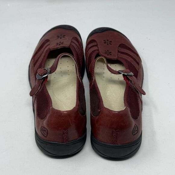 Keen Paradise Mary Jane Shoes Womens 11 Burgundy Leather Casual Comfort Office - Picture 9 of 16